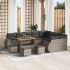 Set canapea grădină  13 piese cu perne, rattan negru, acacia, Set dining grădină  4 piese cu perne, rattan negru, acacia GartenMobel Dekor