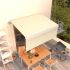 Copertină retractabilă automat cu stor, albastru&alb, 3,5x2,5 m   GartenMobel Dekor