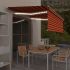 Copertină retractabilă manual stor&LED portocaliu&maro 3x2,5 m   GartenMobel Dekor