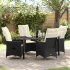 Set de Dining Grădină 5 Piese cu Perne Negru Ratan Poli GartenMobel Dekor