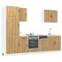 Set dulap de bucătărie 7 piese „Kalmar” lemn negru prelucrat GartenMobel Dekor