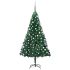 Brad Crăciun pre-iluminat cu set globuri, verde, 150 cm, PVC GartenMobel Dekor