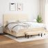 Pat box spring cu saltea, gri închis, 200x200 cm, textil GartenMobel Dekor