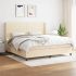 Pat continental cu saltea, crem, 180x200 cm, textil GartenMobel Dekor