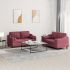 Set de canapele cu perne, 2 piese, gri închis, material textil GartenMobel Dekor
