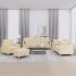 Set de canapele cu perne, 4 piese, gri deschis, material textil GartenMobel Dekor