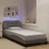Cadru de pat cu lumini LED, gri taupe, 160x200 cm, textil GartenMobel Dekor