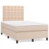 Pat box spring cu saltea, cappuccino, 160x200cm piele ecologică GartenMobel Dekor