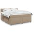 Pat box spring cu saltea, gri, 180x200 cm, piele ecologică GartenMobel Dekor