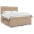 Pat box spring cu saltea, cappuccino, 160x200cm piele ecologică GartenMobel Dekor