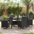 Set de dining pentru grădină cu 5 piese cu perne Negru Rattan PE GartenMobel Dekor