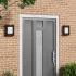 Lămpi de perete externe 2 pcs negru inoxidabil IP44 GartenMobel Dekor
