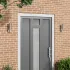 Aplice de perete externe cu senzor 2 pcs Argintiu Oțel inoxidabil IP44 GartenMobel Dekor