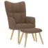 Scaun de relaxare cu taburet, gri deschis, textil GartenMobel Dekor