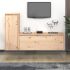 Comode TV, 2 buc., alb, lemn masiv de pin GartenMobel Dekor