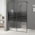 Paravan de duș walk-in negru 115x195 cm sticlă ESG transparentă GartenMobel Dekor