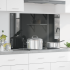 Placă de Backsplash pentru Bucătărie  Gri Închis 100x60x0,6 cm din Sticlă Securizată GartenMobel Dekor