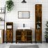 Set mobilier de baie, 3 piese, negru, lemn compozit GartenMobel Dekor
