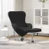 Fotoliu cu ou și suport pentru picioare, catifea neagră GartenMobel Dekor