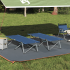 Set de pat pliabil pentru camping Albastru Material textil și metal GartenMobel Dekor