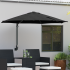 Umbrelă de Grădină Montată pe Perete cu LED-uri Bej 248 cm GartenMobel Dekor