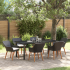 Set de dining pentru grădină de 7 piese Negru Poly Rattan GartenMobel Dekor