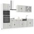 Set dulap de bucătărie 7 piese „Kalmar” alb lucios Lemn GartenMobel Dekor