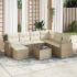 Set mobilier de grădină cu perne, 8 piese, negru, poliratan GartenMobel Dekor