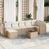 Set mobilier de grădină cu perne, 8 piese, negru, poliratan GartenMobel Dekor