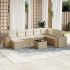 Set mobilier de grădină cu perne, 9 piese, negru, poliratan GartenMobel Dekor