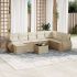 Set mobilier de grădină cu perne, 9 piese, negru, poliratan GartenMobel Dekor