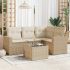 Set mobilier de grădină cu perne, 5 piese, negru, poliratan GartenMobel Dekor