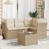 Set mobilier de grădină cu perne, 5 piese, negru, poliratan GartenMobel Dekor