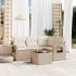 Set mobilier de grădină cu perne, 5 piese, negru, poliratan GartenMobel Dekor