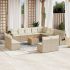Set mobilier de grădină cu perne, 14 piese, negru, poliratan GartenMobel Dekor