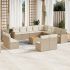 Set mobilier de grădină cu perne, 14 piese, negru, poliratan GartenMobel Dekor
