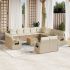 Set mobilier de grădină cu perne, 14 piese, negru, poliratan GartenMobel Dekor