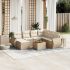 Set mobilier de grădină cu perne, 8 piese, negru, poliratan GartenMobel Dekor