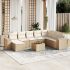 Set mobilier de grădină cu perne, 9 piese, negru, poliratan GartenMobel Dekor