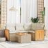 Set mobilier de grădină cu perne, 5 piese, negru, poliratan  GartenMobel Dekor