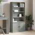 Bibliotecă „VIGO”, alb, 85x35x170 cm, lemn masiv de pin GartenMobel Dekor