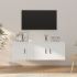 Set dulap TV, 2 piese, gri beton, lemn prelucrat GartenMobel Dekor