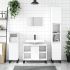 Set mobilier de baie, 3 piese, negru, lemn compozit GartenMobel Dekor