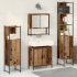 Set mobilier de baie, 4 piese, stejar fumuriu, lemn prelucrat GartenMobel Dekor