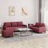 Set de canapele cu perne, 3 piese, negru, textil GartenMobel Dekor
