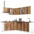 Set dulap de bucătărie 11 piese „Kalmar” alb lucios Lemn GartenMobel Dekor