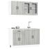 Set dulap de bucătărie 4 piese „Kalmar” alb lucios Lemn GartenMobel Dekor