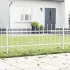 Gard de Grădină 3 pcs Alb 5,1 x 0,6 m Oțel acoperit cu pulbere GartenMobel Dekor