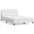Pat cu saltea, alb, 90x190 cm, piele ecologică GartenMobel Dekor