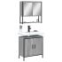 Set mobilier de baie, 2 piese, negru, lemn compozit GartenMobel Dekor